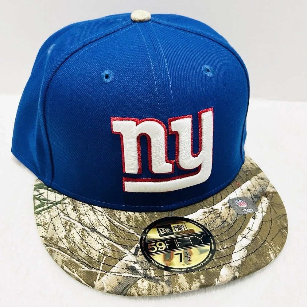 New Era New York Giants 2-Tone Camo 59FIFTY Fitted Hat Cap 7 1/2 Blue NFL‎